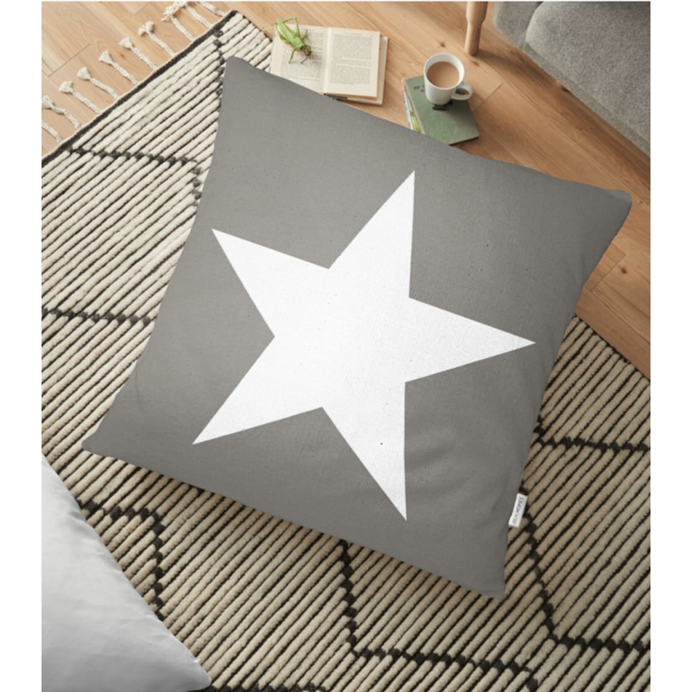 Fata perna decorativa Kids Collection, 30% bumbac + 70% poliester, 70 x 70 cm, albastru-gri