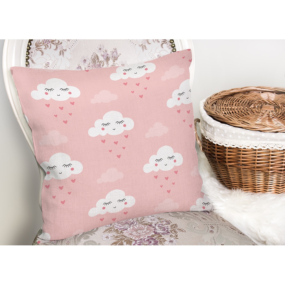 Fata perna decorativa Modern Cloud, 30% bumbac + 70% poliester, 43 x 43 cm, roz