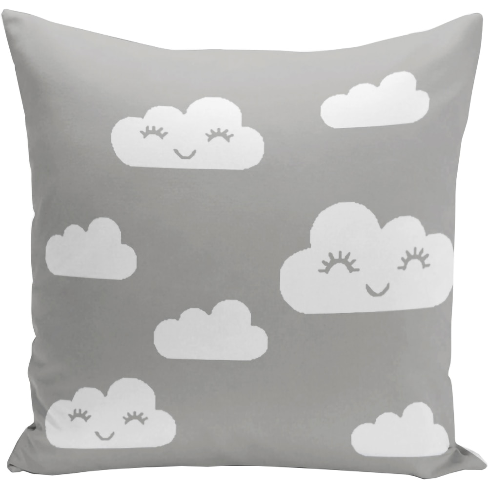 Fata perna decorativa Cloud, 30% bumbac + 70% poliester, 43 x 43 cm, alb-gri