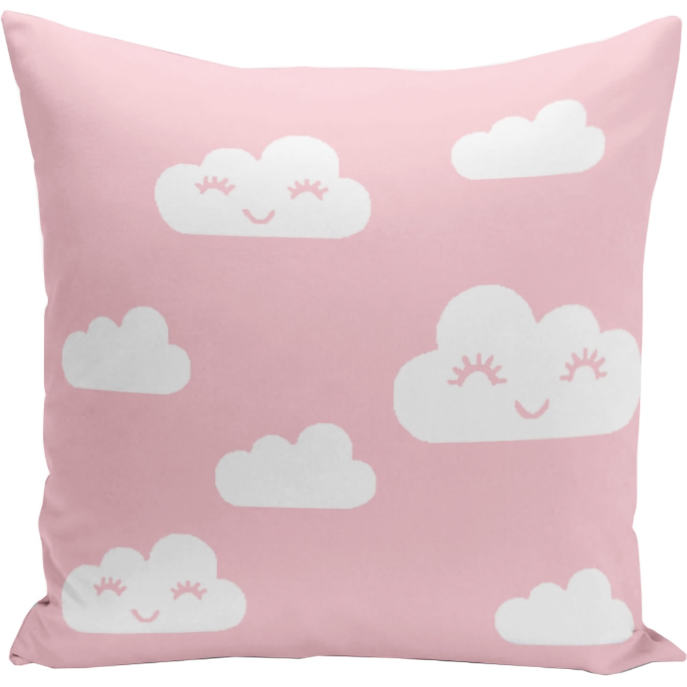 Fata perna decorativa Cloud, 30% bumbac + 70% poliester, 43 x 43 cm, alb-roz