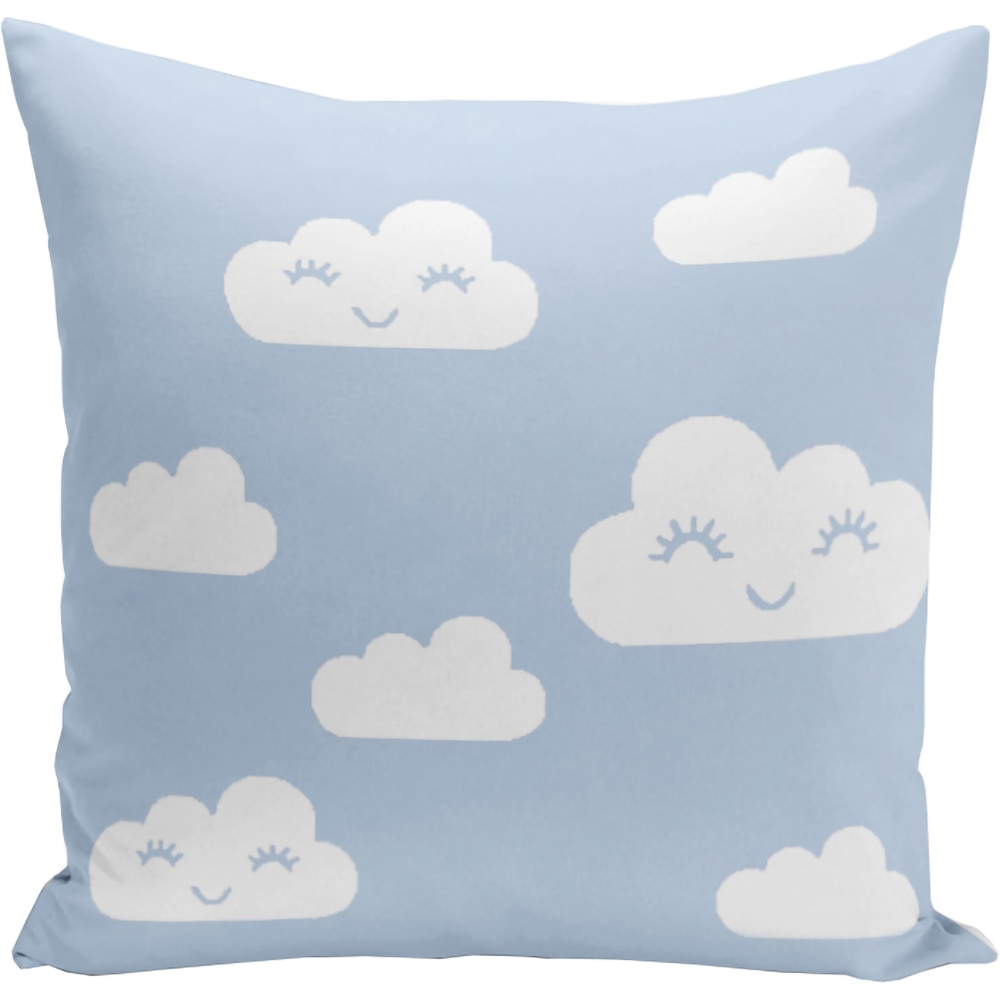 Fata perna decorativa Cloud, 30% bumbac + 70% poliester, 43 x 43 cm, alb-albastru