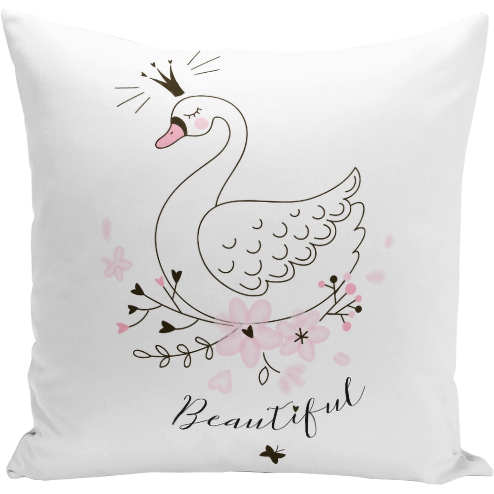 Fata perna decorativa Duck Modern, 30% bumbac + 70% poliester, 43 x 43 cm, alb-negru