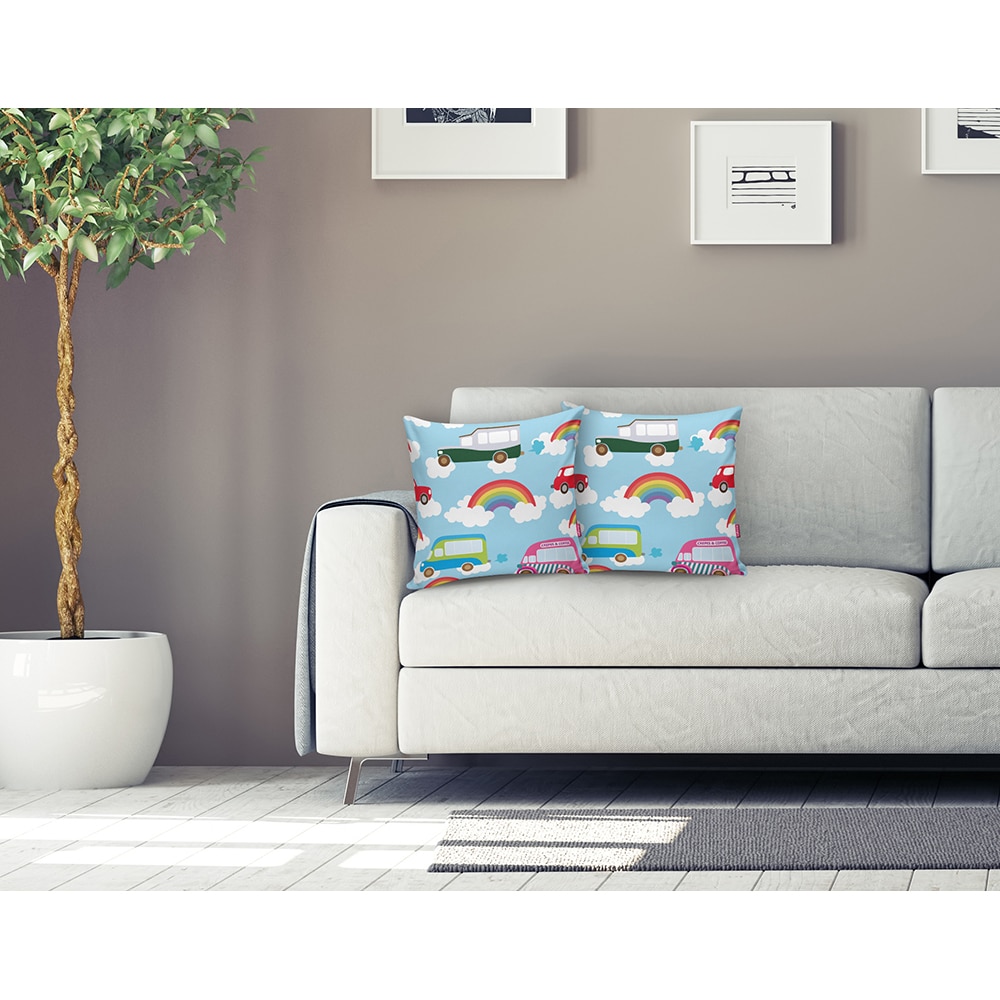 Fata perna decorativa Rainbow, 30% bumbac + 70% poliester, 43 x 43 cm, albastru