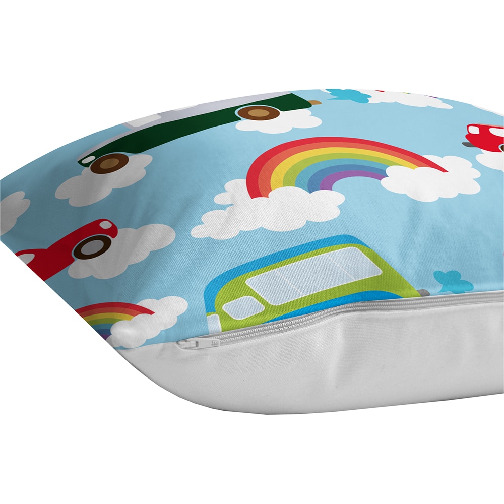 Fata perna decorativa Rainbow, 30% bumbac + 70% poliester, 43 x 43 cm, albastru