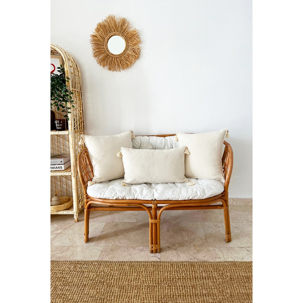 Set 3 fete de perna decorativa Natural, 100% bumbac, 43 x 43 cm, 35 x 55 cm, bej