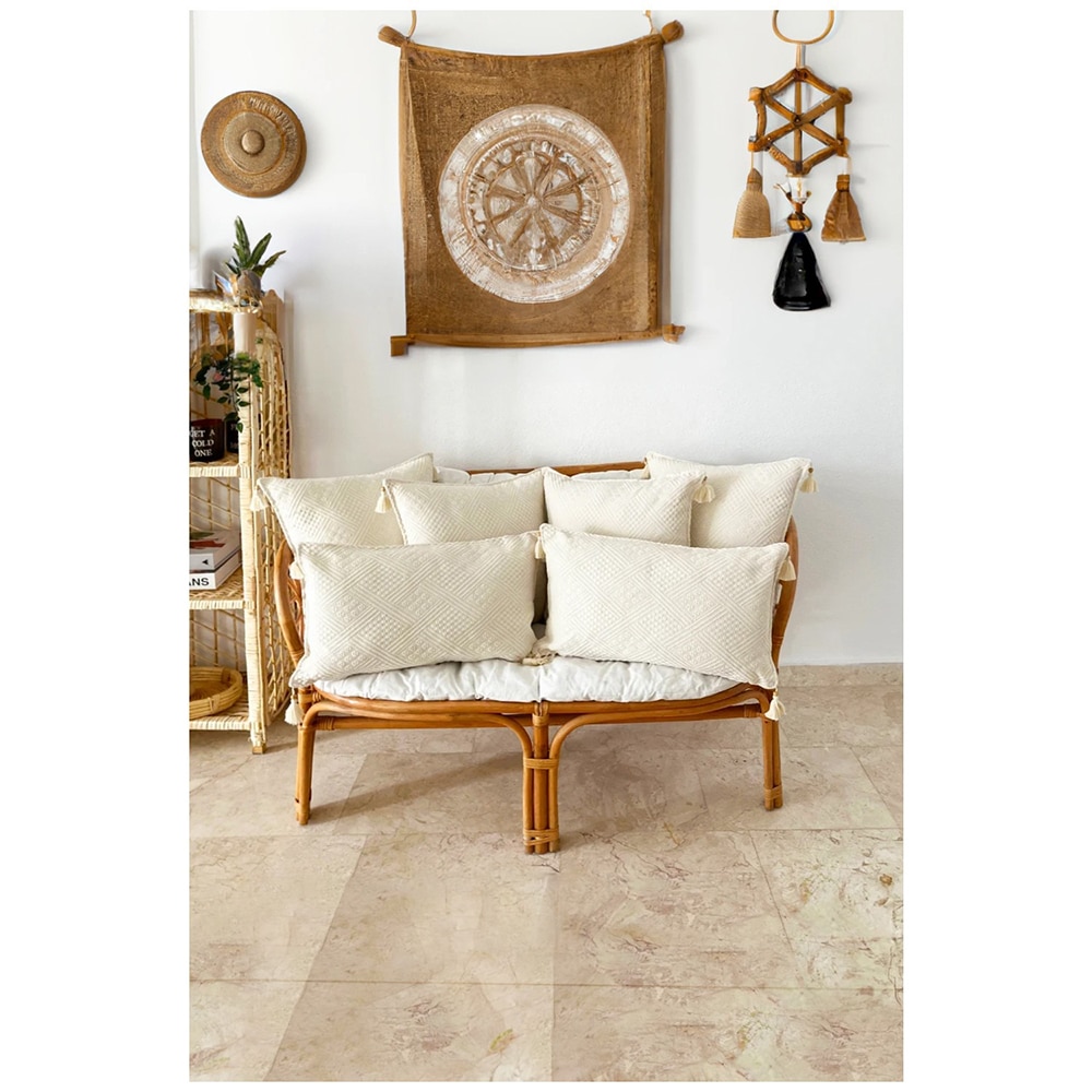 Set 6 fete de perna decorativa Natural, 100% bumbac, 55 x 55 cm, 35 x 55 cm, bej