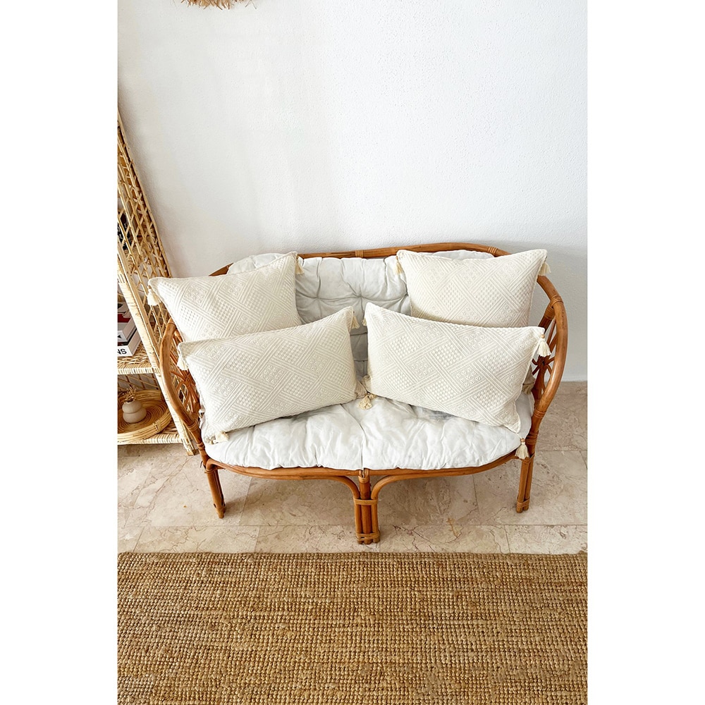 Set 4 fete de perna decorativa Natural, 100% bumbac, 43 x 43 cm, 35 x 55 cm, bej