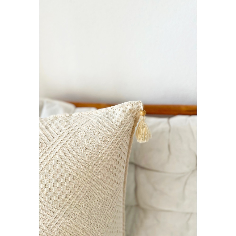 Set 4 fete de perna decorativa Natural, 100% bumbac, 43 x 43 cm, 35 x 55 cm, bej