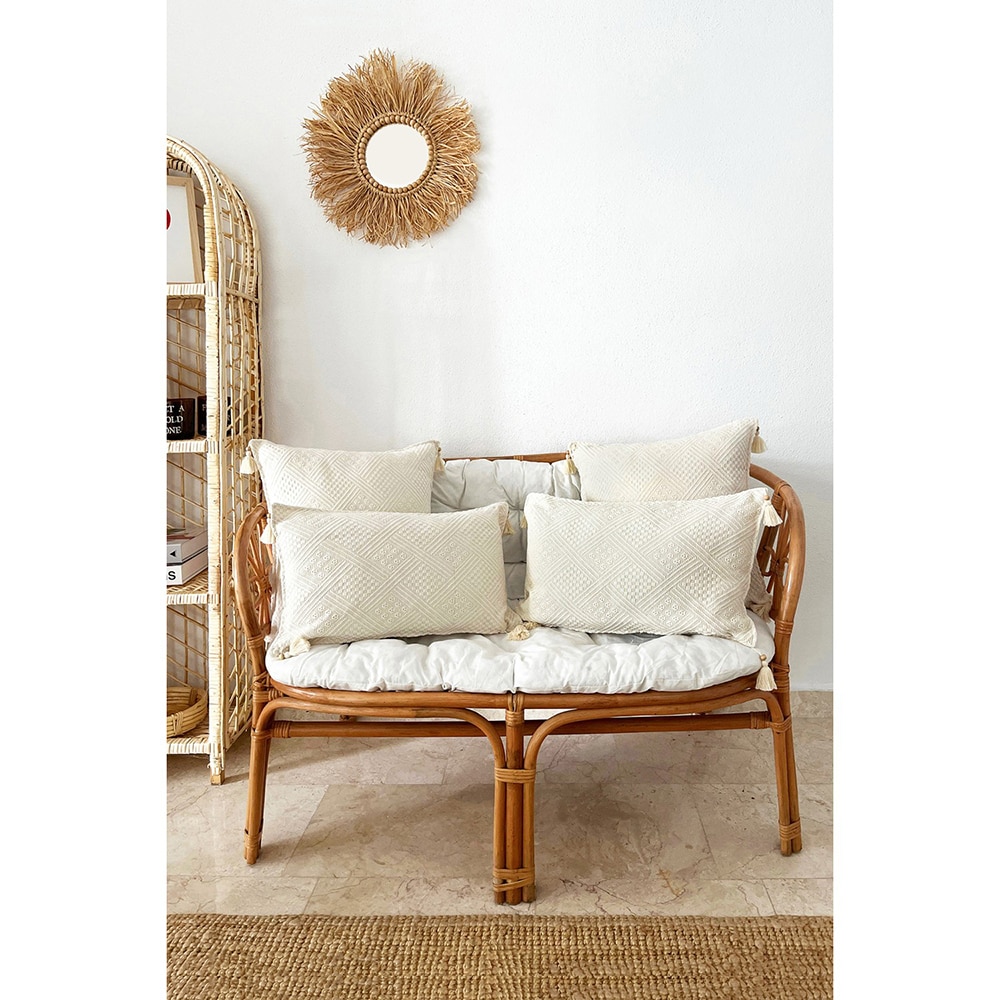 Set 4 fete de perna decorativa Natural, 100% bumbac, 55 x 55 cm, 35 x 55 cm, bej