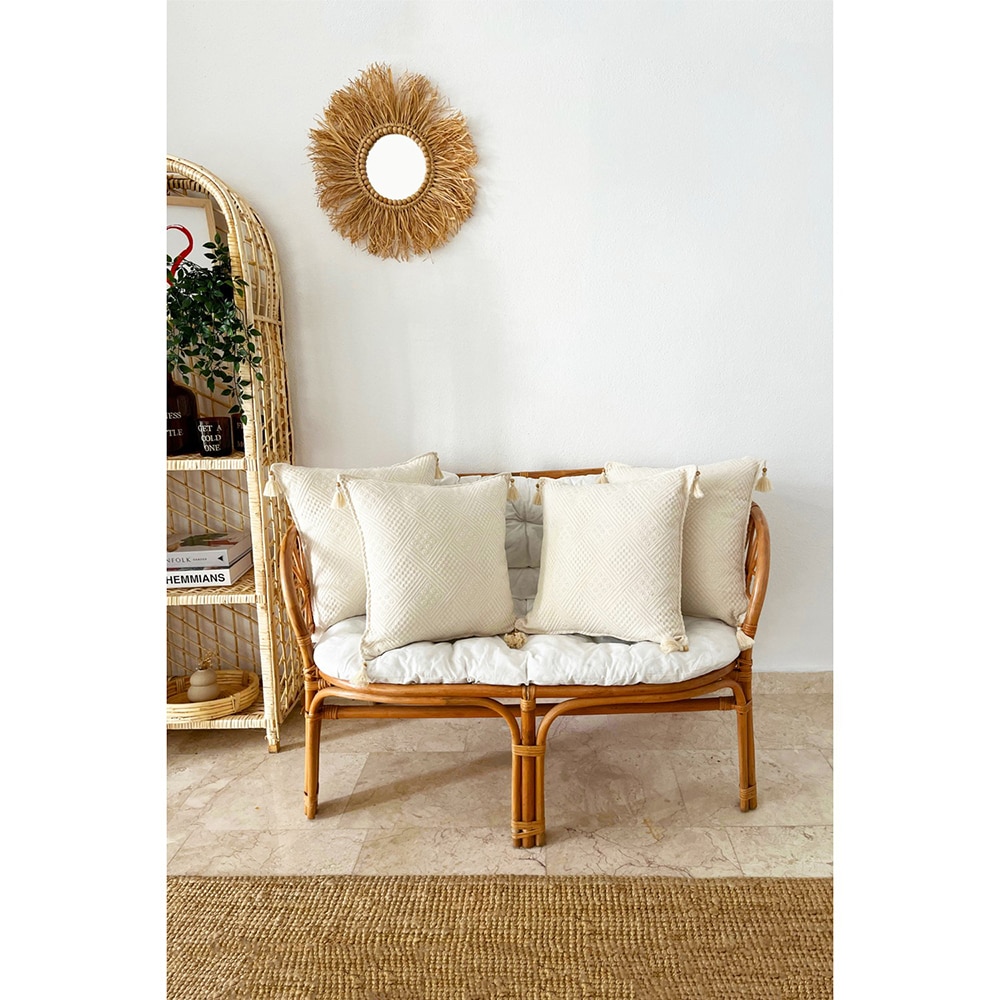 Set 4 fete de perna decorativa Natural, 100% bumbac, 55 x 55 cm, bej