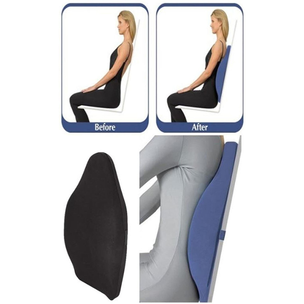 Perna ortopedica cu suport lombar MILA HOME NAY7, 42 x 54 cm, negru