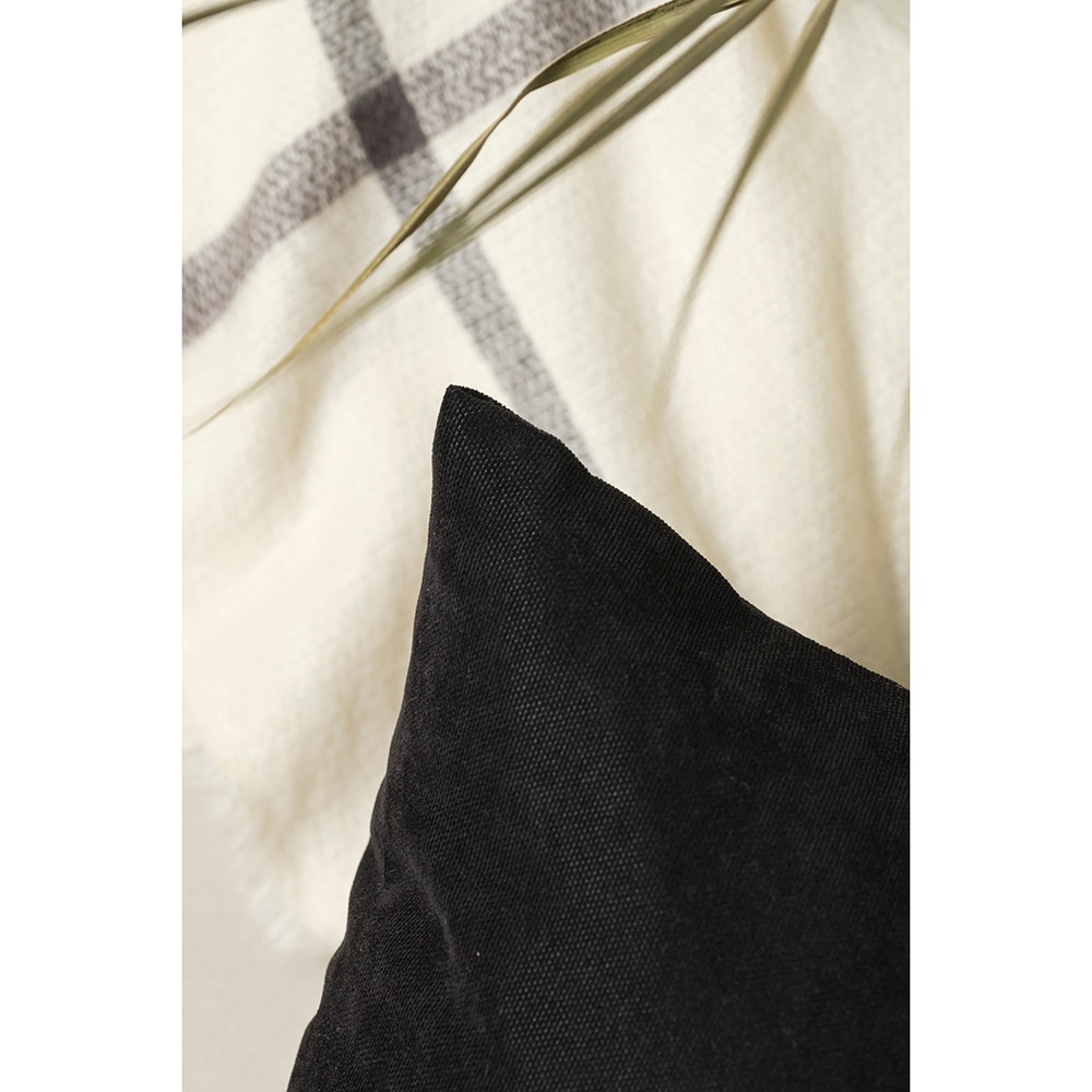 Fata perna decorativa Plain, 100% poliester, 45 x 45 cm, negru