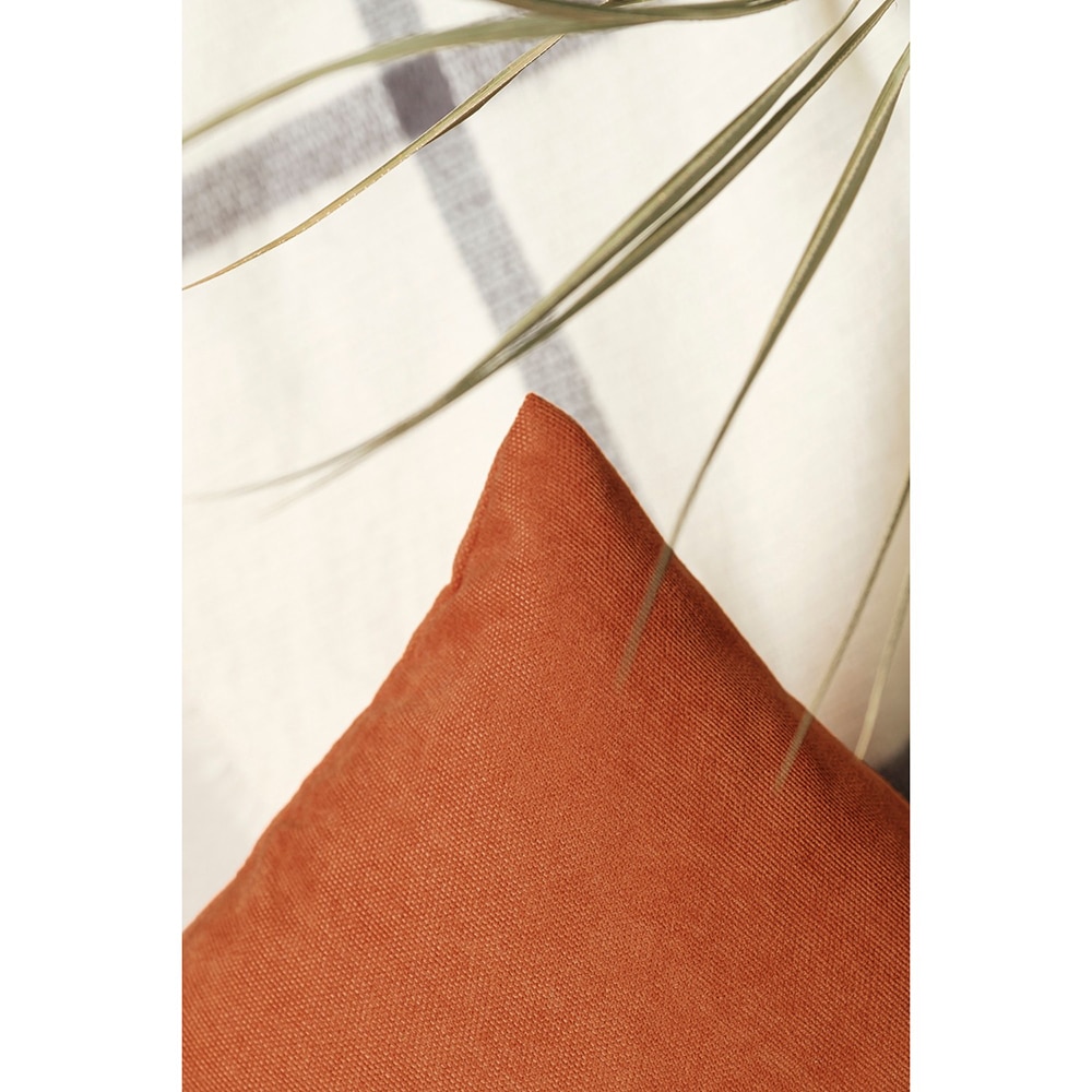 Fata perna decorativa Plain, 100% poliester, 45 x 45 cm, caramiziu