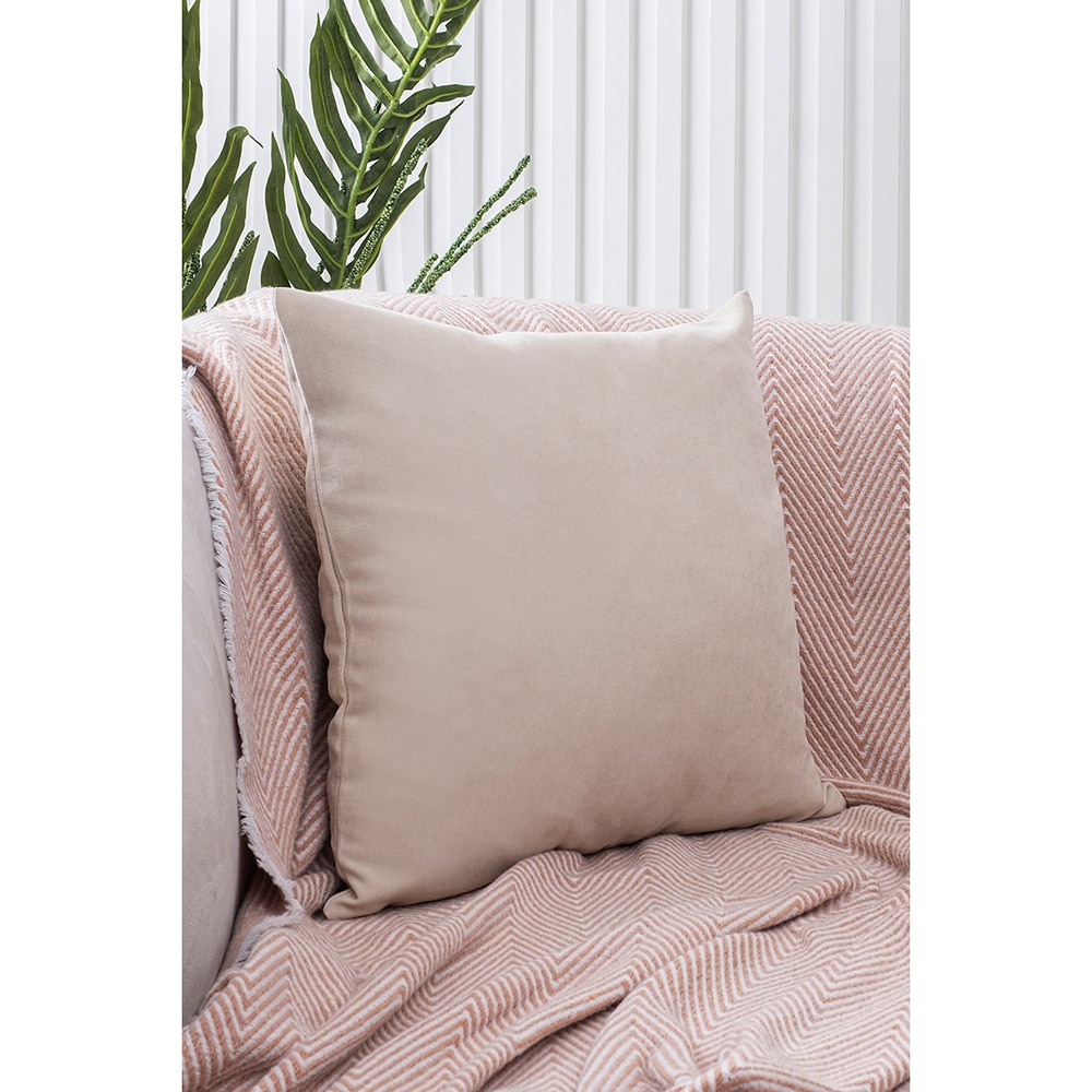 Fata perna decorativa Plain, 100% poliester, 45 x 45 cm, crem