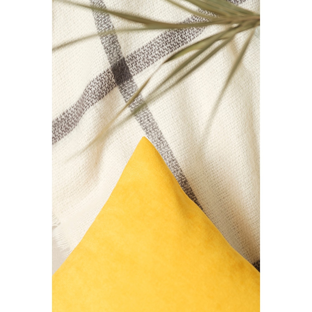 Fata perna decorativa Plain, 100% poliester, 45 x 45 cm, galben