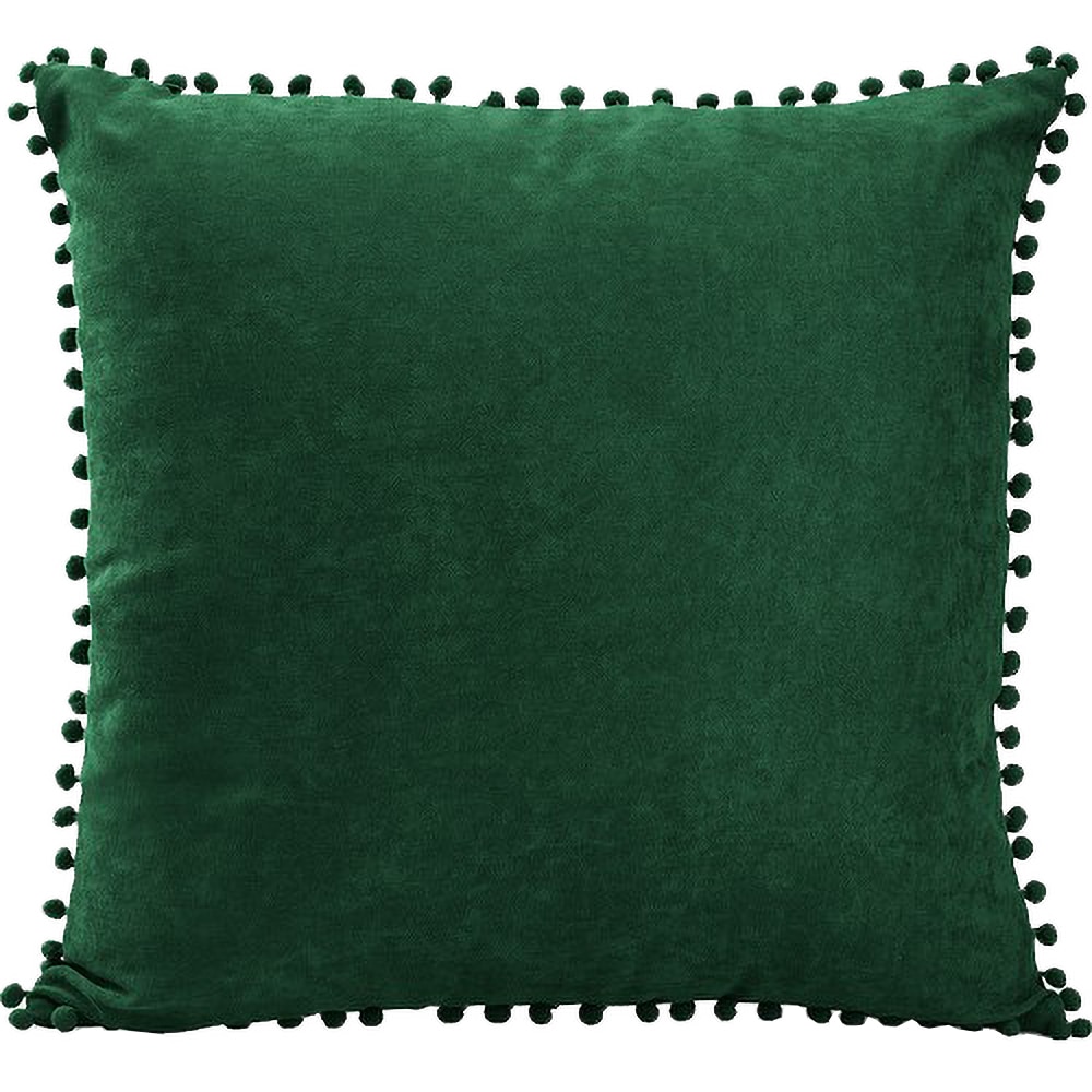 Fata perna decorativa Pompom, 100% poliester, 45 x 45 cm, verde