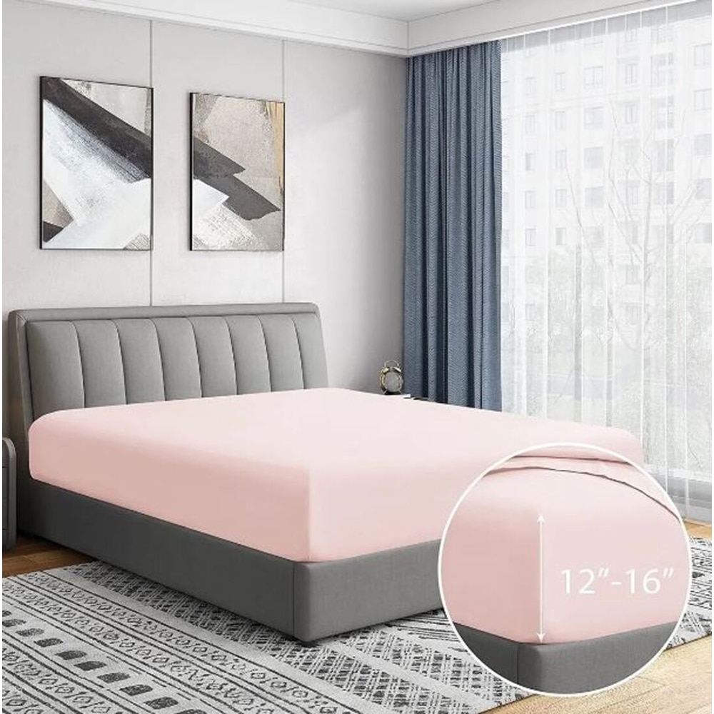 Cearsaf cu elastic pat MILA HOME, 100% bumbac ranforce, 120 x 200 cm, roz