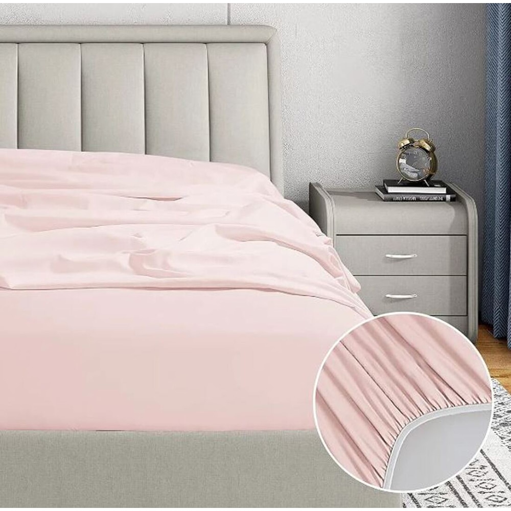 Cearsaf cu elastic pat MILA HOME, 100% bumbac ranforce, 120 x 200 cm, roz