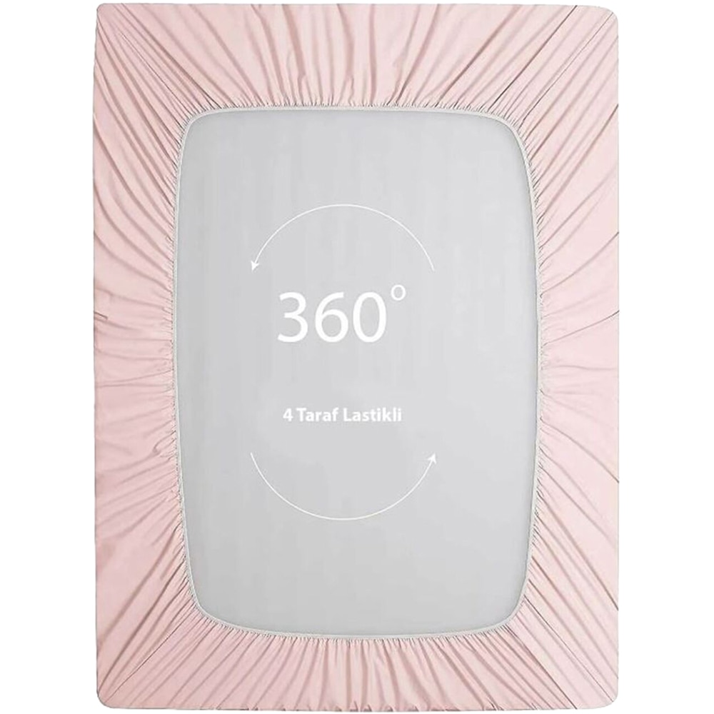 Cearsaf cu elastic pat MILA HOME, 100% bumbac ranforce, 160 x 200 cm, roz