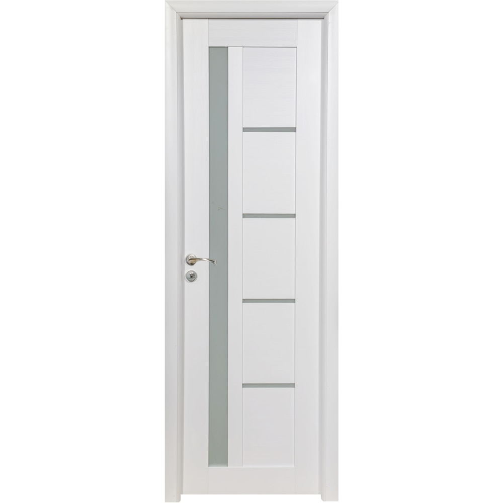 Usa interior U72, cu geam, reversibila, MDF, 60 x 204 cm, alb