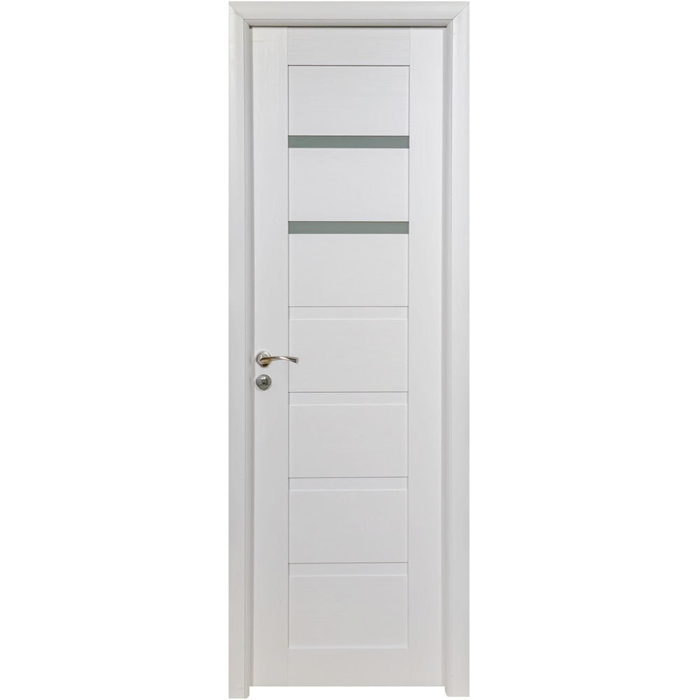 Usa interior U73, cu geam, reversibila, MDF, 60 x 204 cm, alb