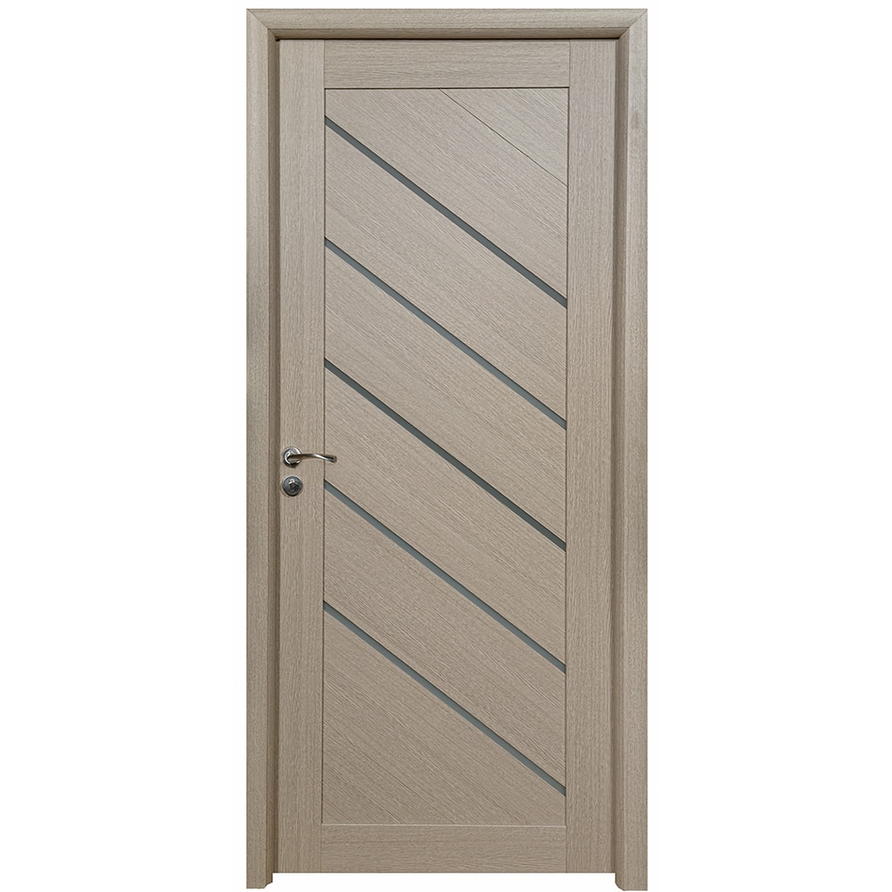 Usa interior U77, cu geam, reversibila, MDF, 70 x 204 cm, crem