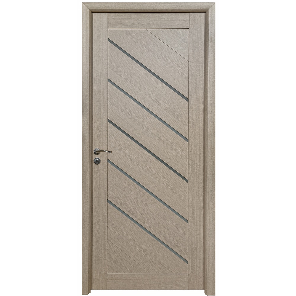 Usa interior U77, cu geam, reversibila, MDF, 80 x 204 cm, crem