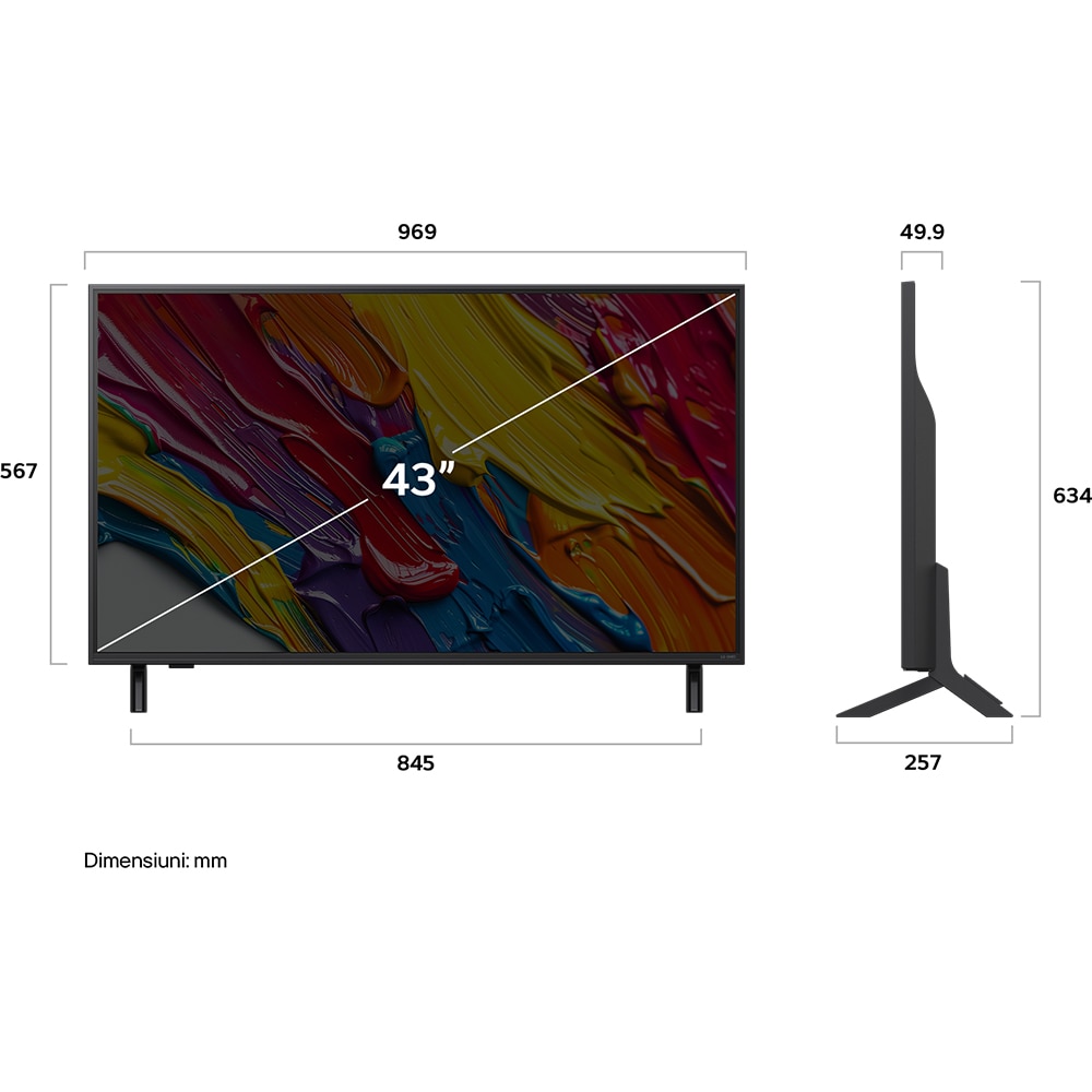 Televizor QNED Smart LG 43QNED82A3B, Ultra HD 4K, HDR, 108cm