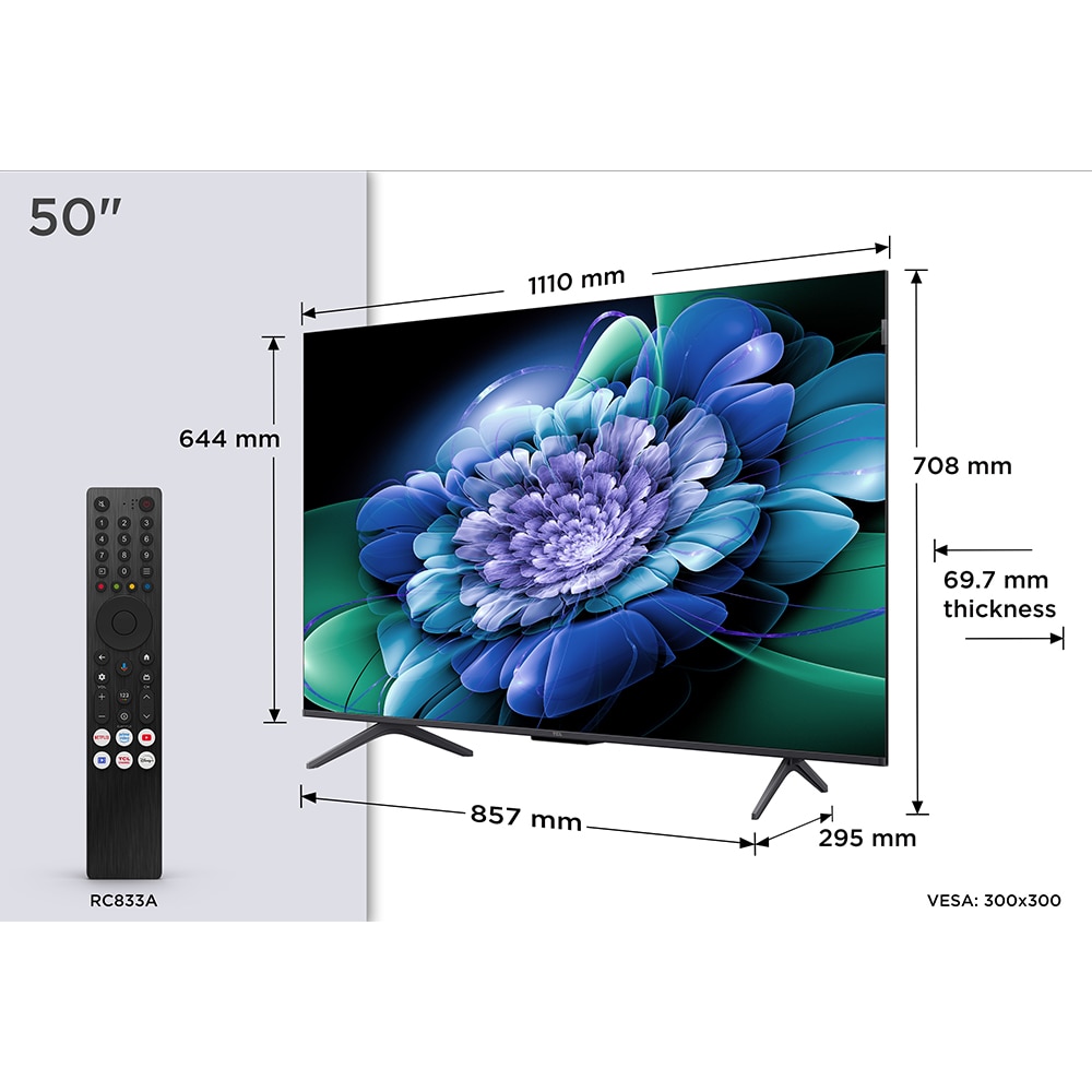Televizor MiniLed Smart TCL 50C69K, Ultra HD 4K, HDR, 126cm
