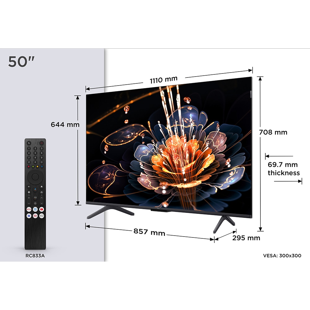 Televizor MiniLed Smart TCL 50C69KS, Ultra HD 4K, HDR, 126cm