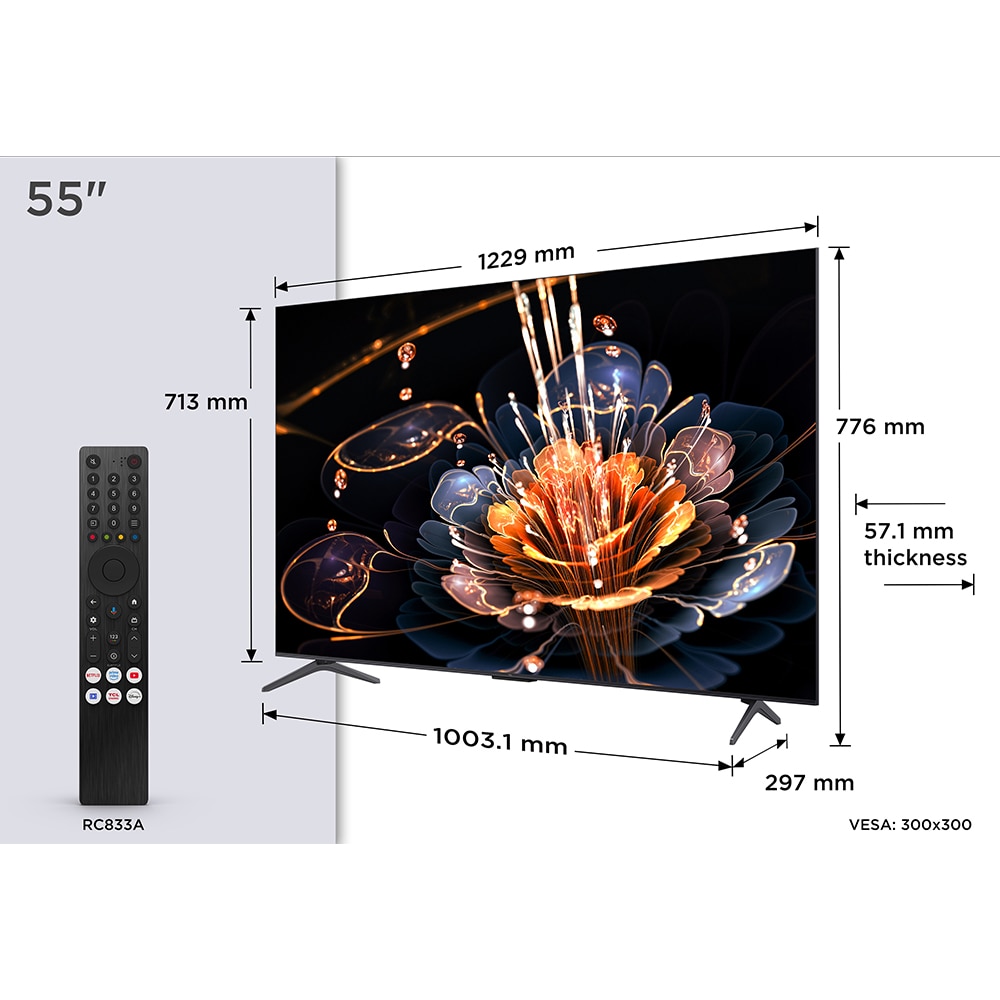 Televizor MiniLed Smart TCL 55C69K, Ultra HD 4K, HDR, 139cm