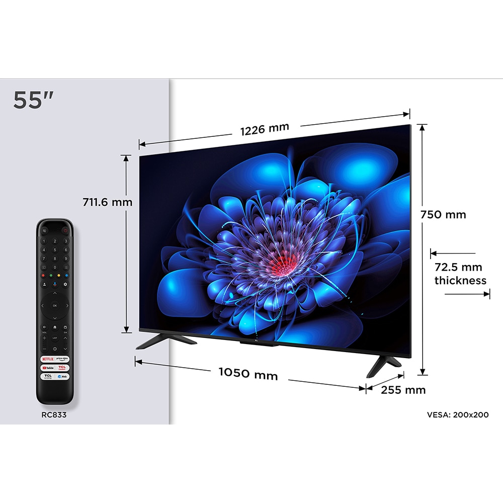 Televizor LED Smart TCL 55P69K, Ultra HD 4K, HDR, 139cm