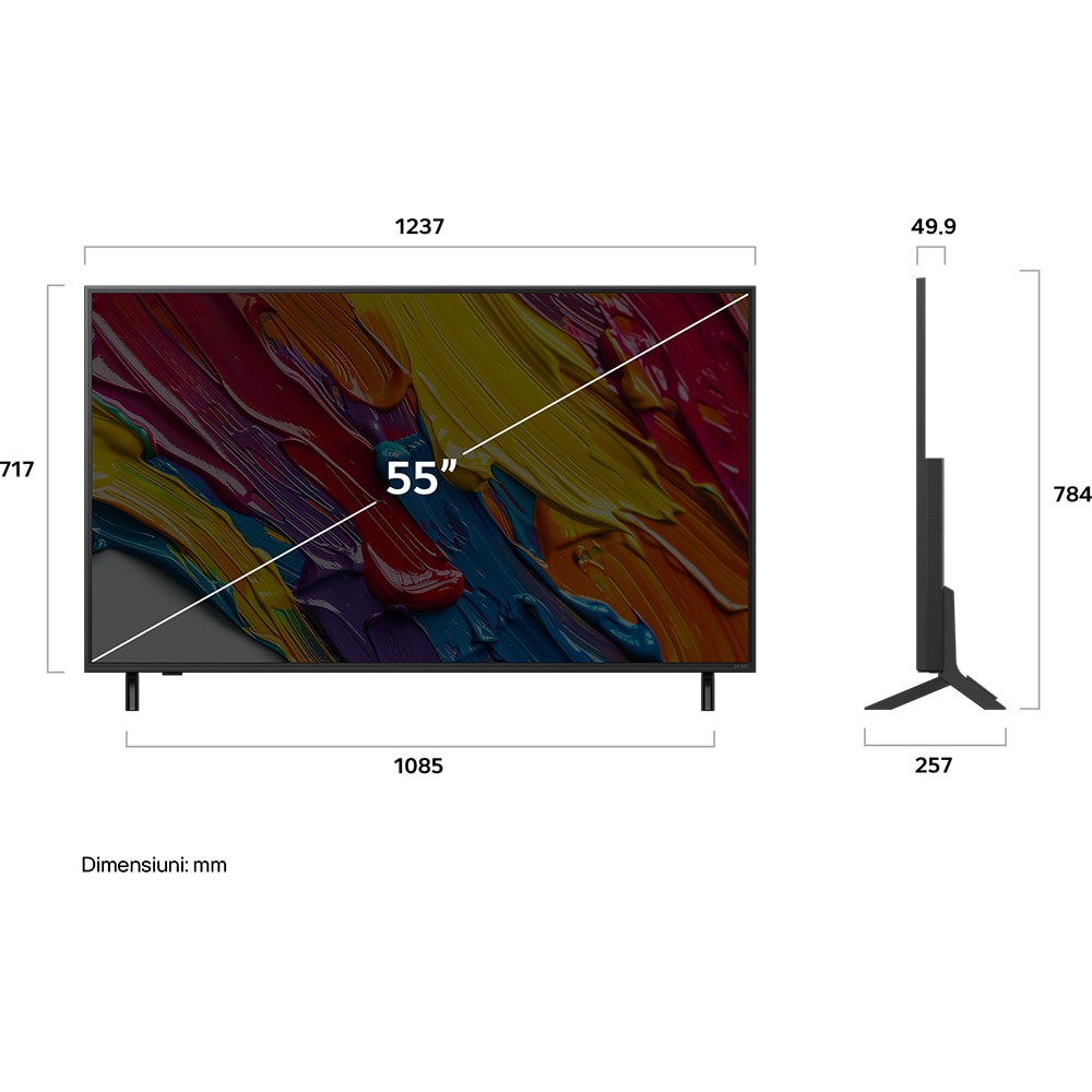 Televizor QNED Smart LG 55QNED82A3B, Ultra HD 4K, HDR, 139cm