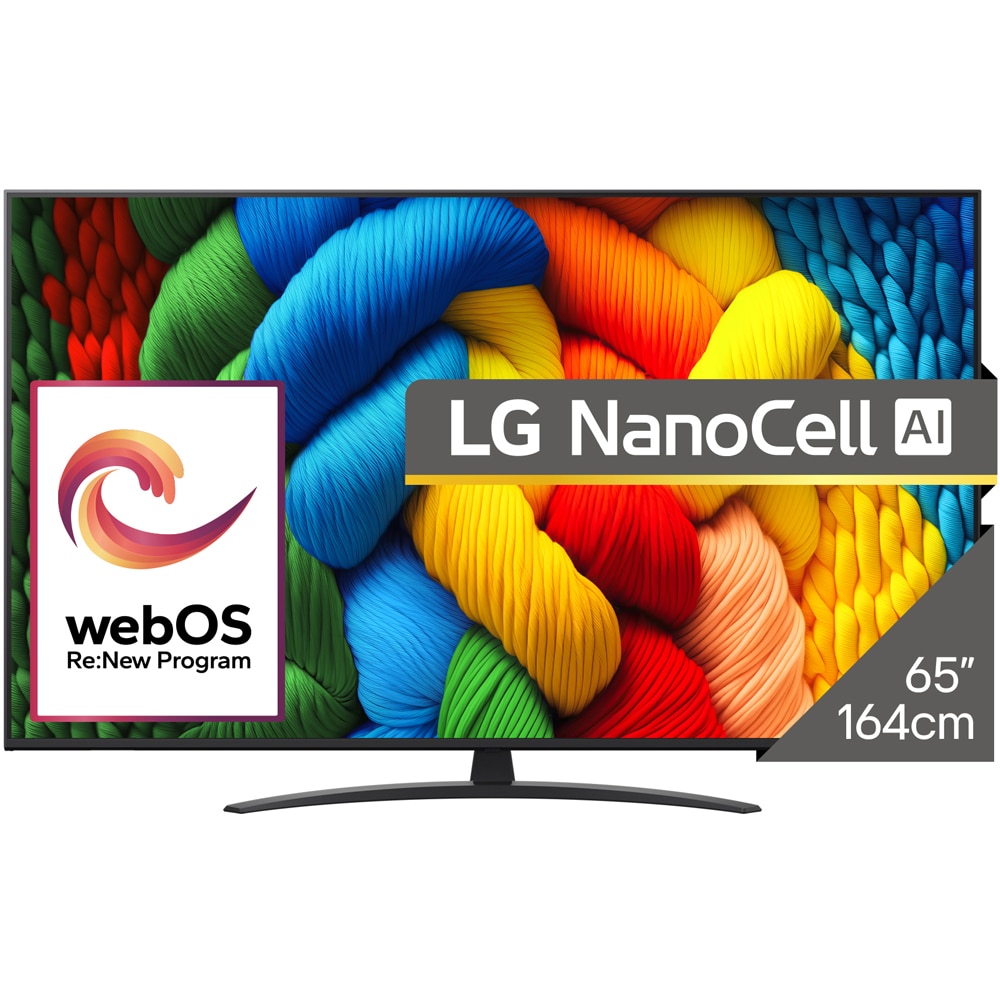 Televizor NanoCell Smart LG 65NANO81A3A, Ultra HD 4K, HDR, 164cm