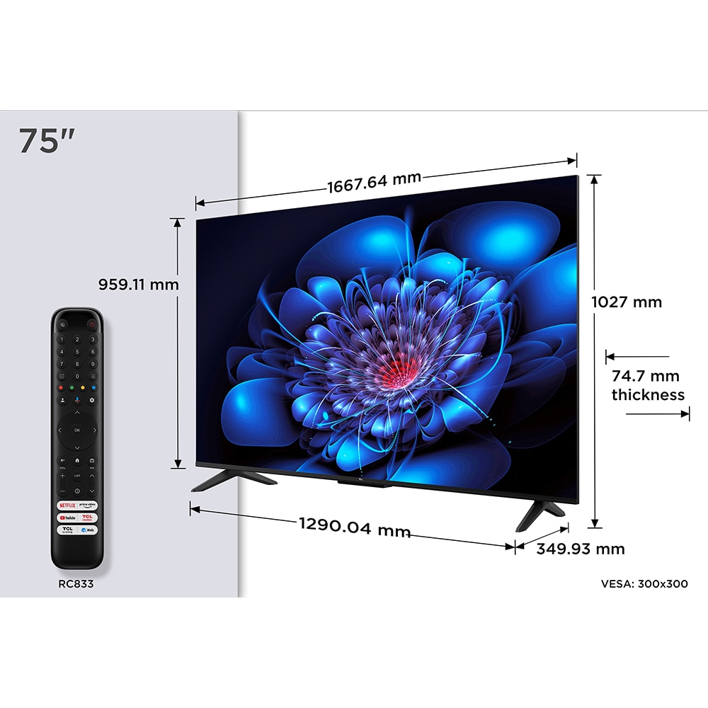 Televizor LED Smart TCL 75P69K, Ultra HD 4K, HDR, 189cm