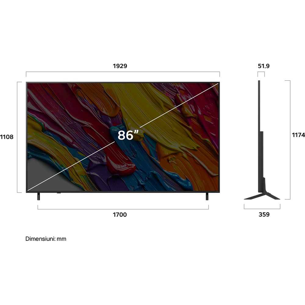 Televizor QNED Smart LG 86QNED82A3B, Ultra HD 4K, HDR, 218cm