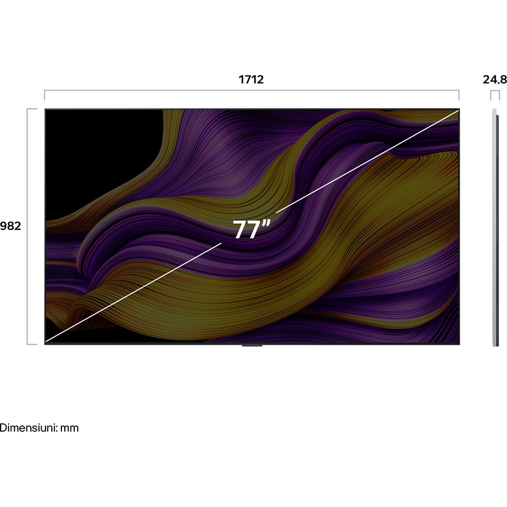 Televizor OLED Evo Smart LG 77G51LW, Ultra HD 4K, HDR, 195cm