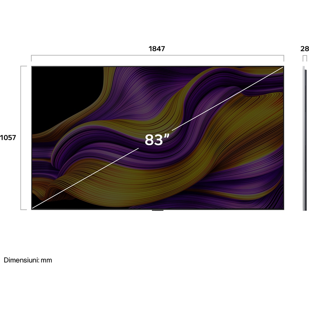 Televizor OLED Evo Smart LG 83G51LW, Ultra HD 4K, HDR, 210cm