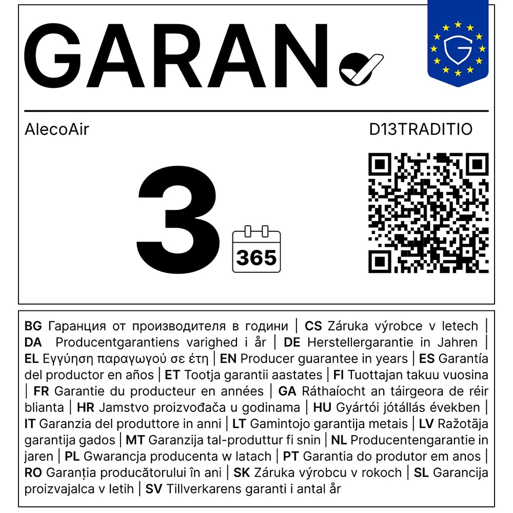 Dezumidificator aer ALECOAIR D13 Traditio, 13l/zi, 170W, Wi-Fi, alb