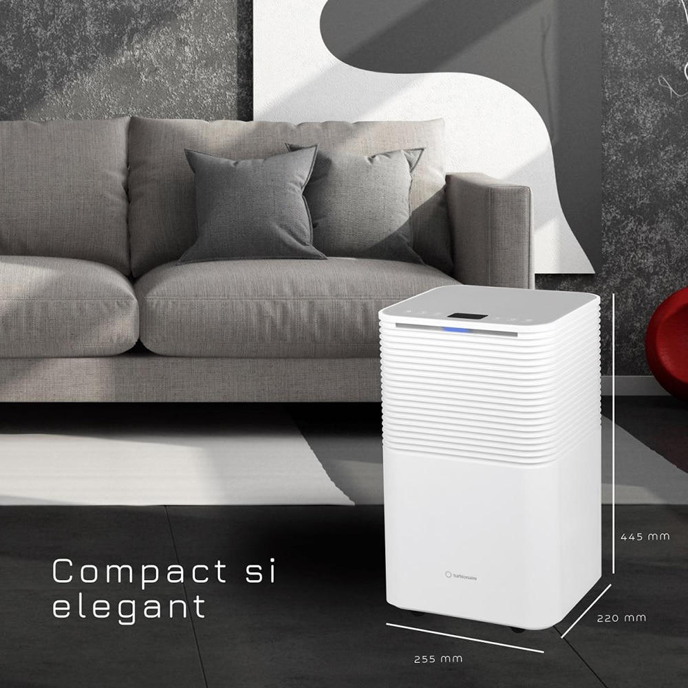 Dezumidificator aer Turbionaire EPI 12 WIFI, 12 l/zi, 200W, 120 m/h, timer, alb