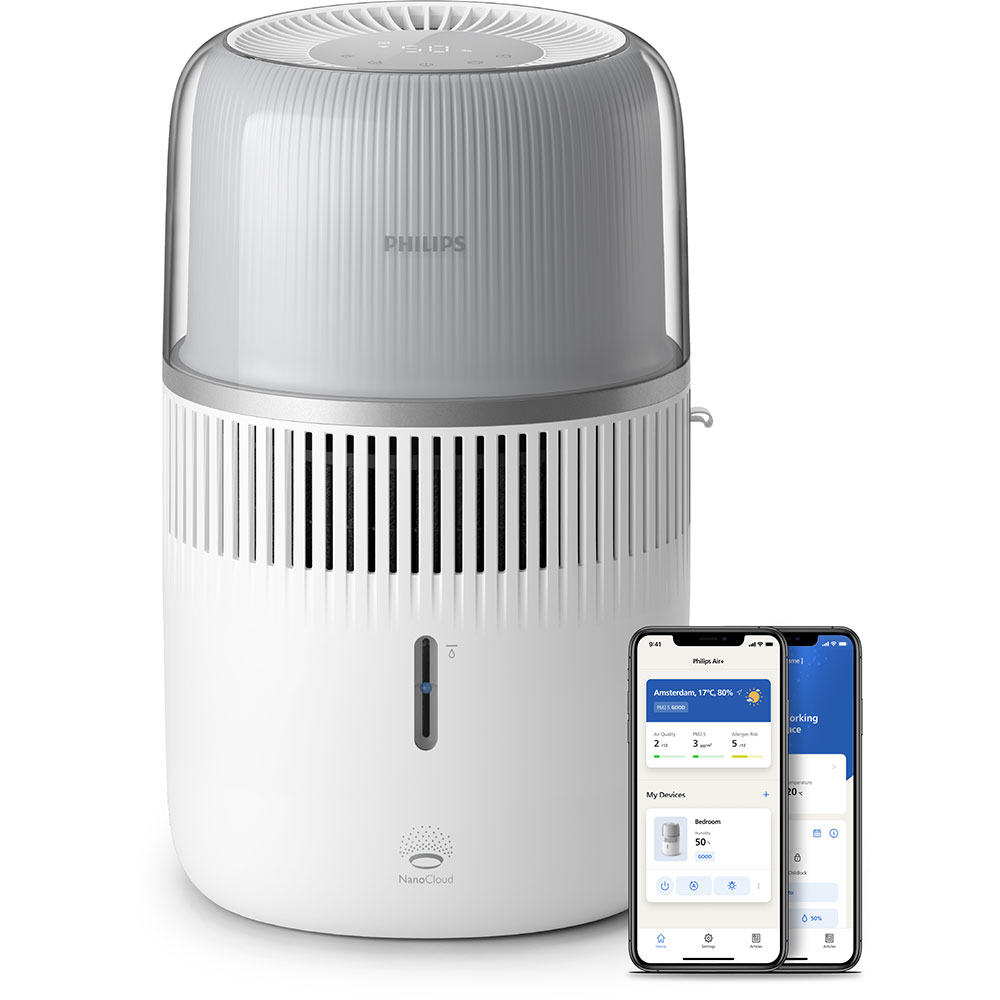Umidificator PHILIPS HU5710/00, 4.5L,Wi-Fi, Tehnologie NanoCloud, alb