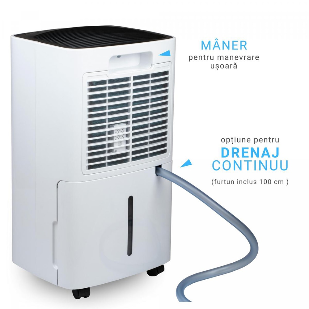 Dezumidificator aer Turbionaire SENSO 12, 12l/zi, 185W, 36dB, 120 m/h, Timer, alb