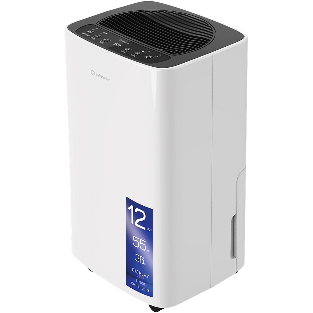 Dezumidificator aer Turbionaire SENSO 12 SG, 12 l/zi, 185W, 36dB, 120 m/h, Timer, alb