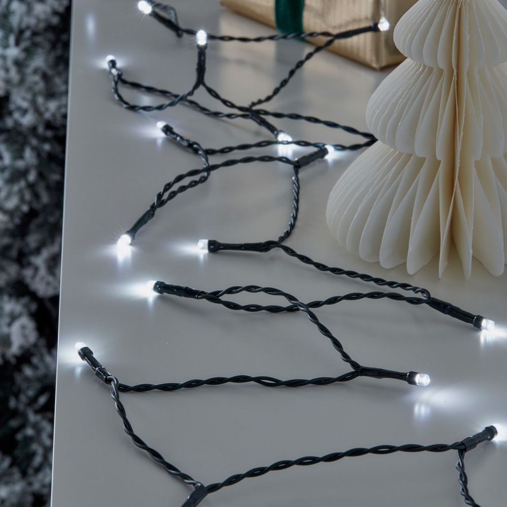 Instalatie Craciun interior/exterior, 120 LED-uri, 11.9 m, alb rece