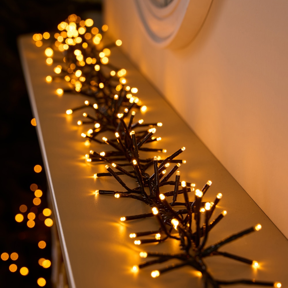 Instalatie Craciun interior/exterior, 2000 LED-uri, 36 m, alb cald