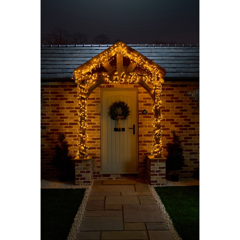 Instalatie Craciun interior/exterior, 2000 LED-uri, 36 m, alb cald