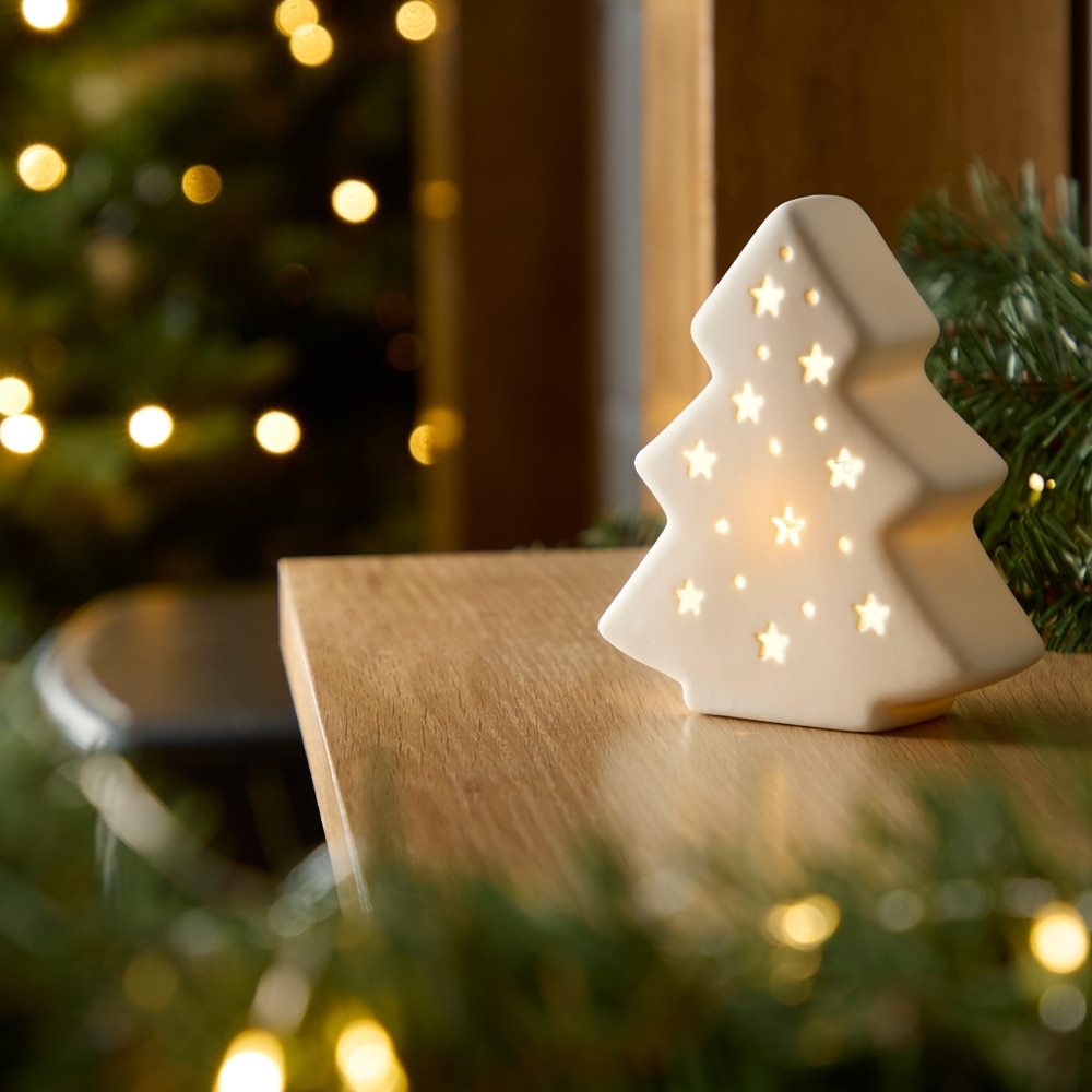 Decoratiune Craciun Brad, 80 LED-uri, alb cald