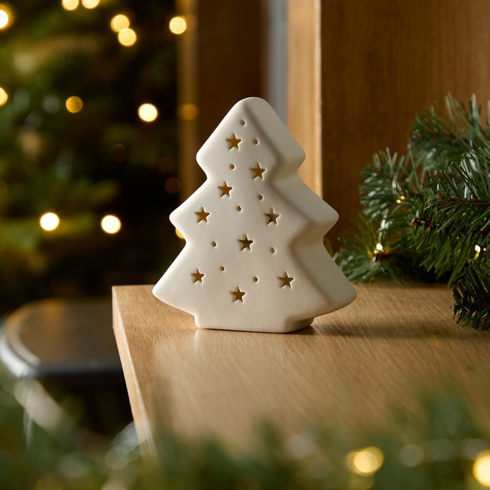 Decoratiune Craciun Brad, 80 LED-uri, alb cald