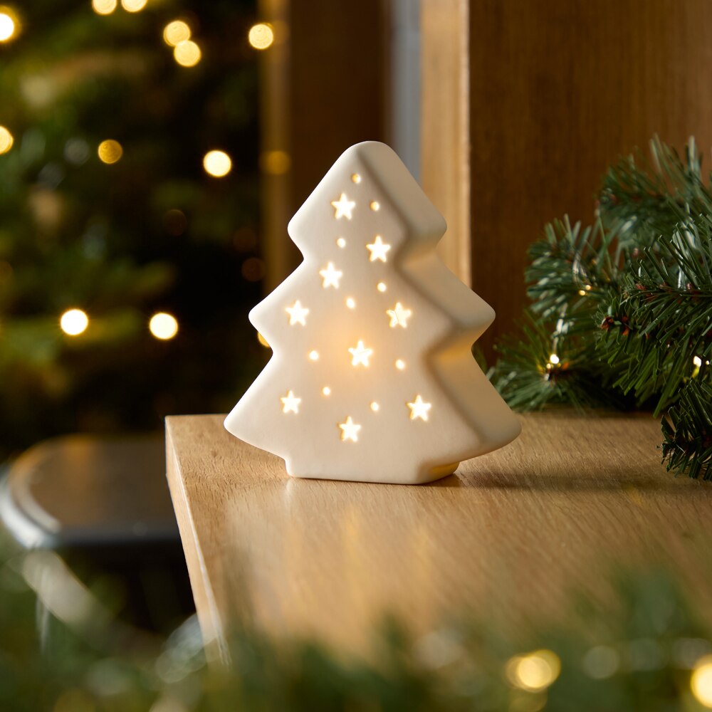 Decoratiune Craciun Brad, 80 LED-uri, alb cald