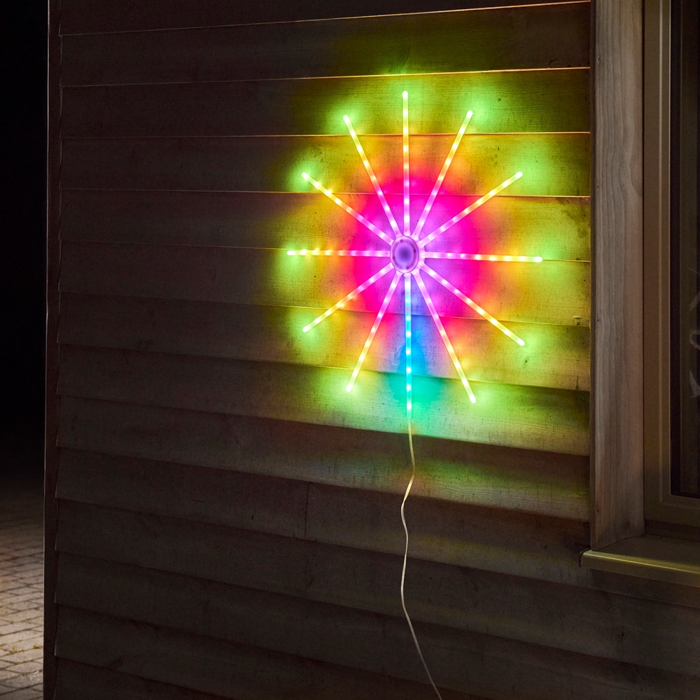 Decoratiune Craciun model artificii, 108 LED-uri, 59.5 cm, multicolor